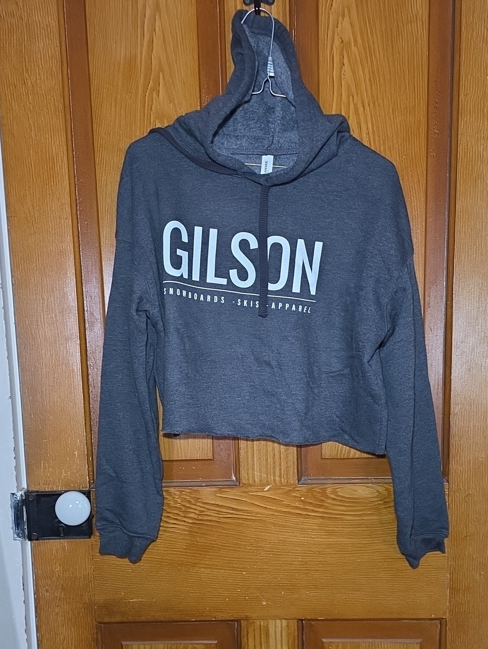 Bella Canvas Dark Gray 'GILSON' Cropped Hoodie
